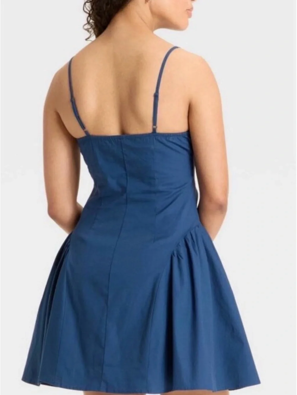 wild fable Navy Ruched Button-Front Mini Dress - Picture 2 of 6